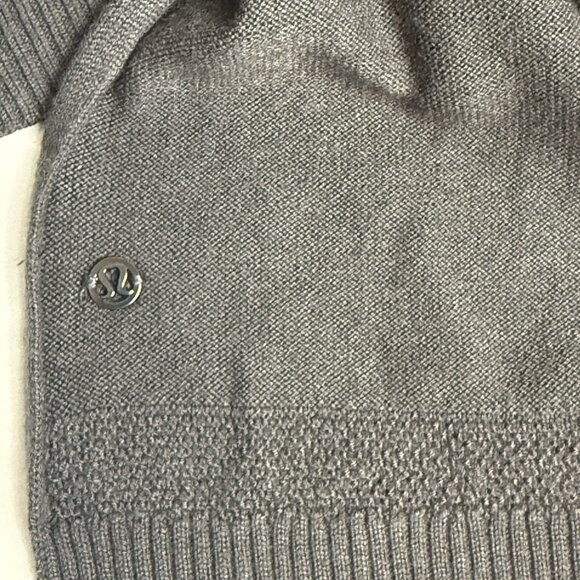 Lululemon Be At Ease Poncho Womens OS Gray Knit High-Low Short Sleeve Sweater - Picture 4 of 7